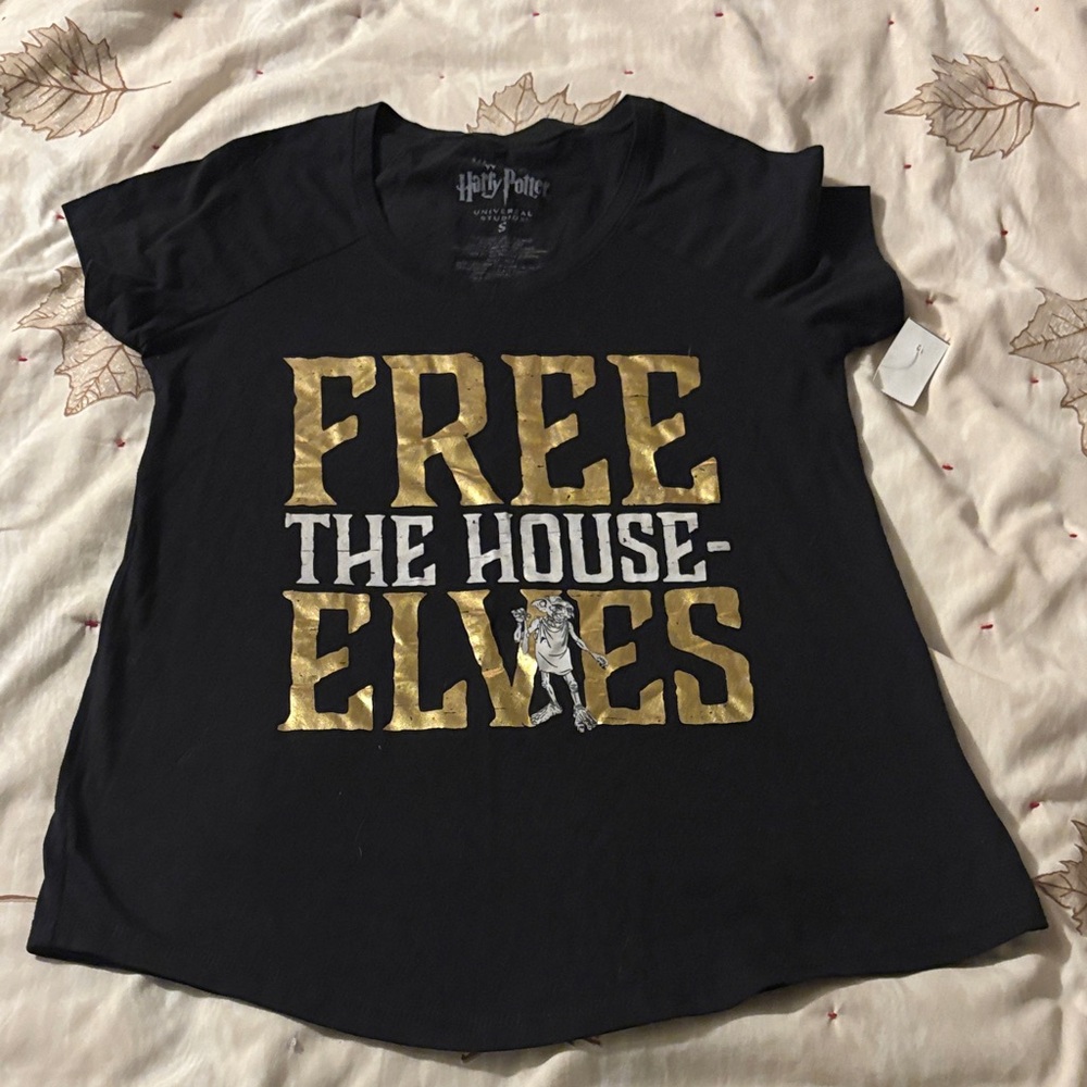 HP Black Tee with Gold Design